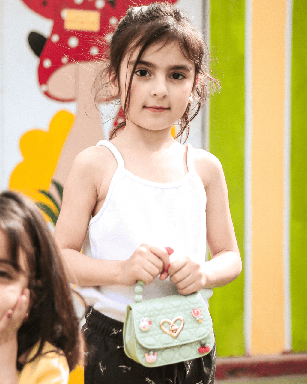 Spaghetti Strap Girls Ribbed White Top 2 - 3 Years - Premium Unisex | LEKSI Pakistan