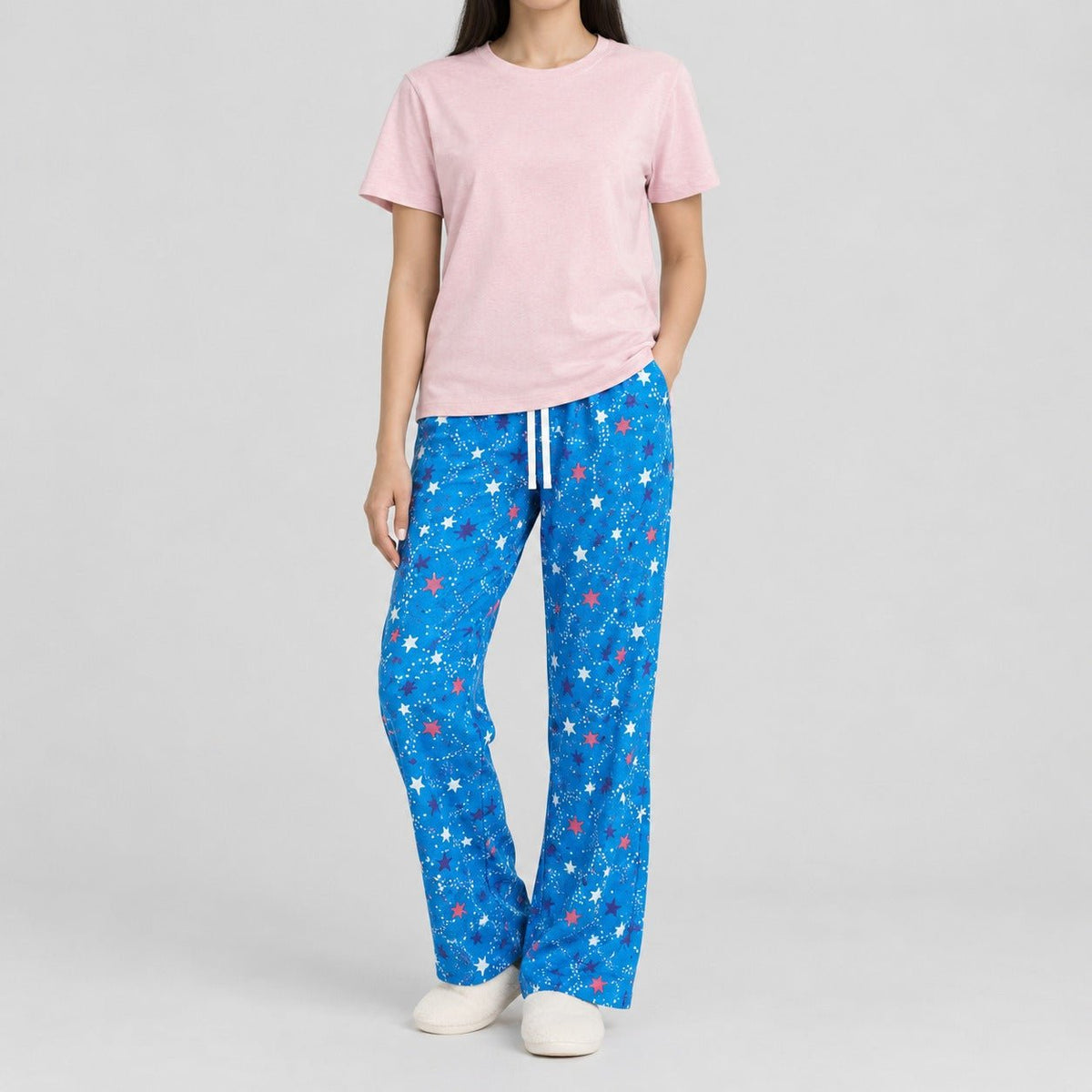 Stargaze Pyjama Night Suit Set with Pink Tee XS - Premium Unisex | LEKSI Pakistan
