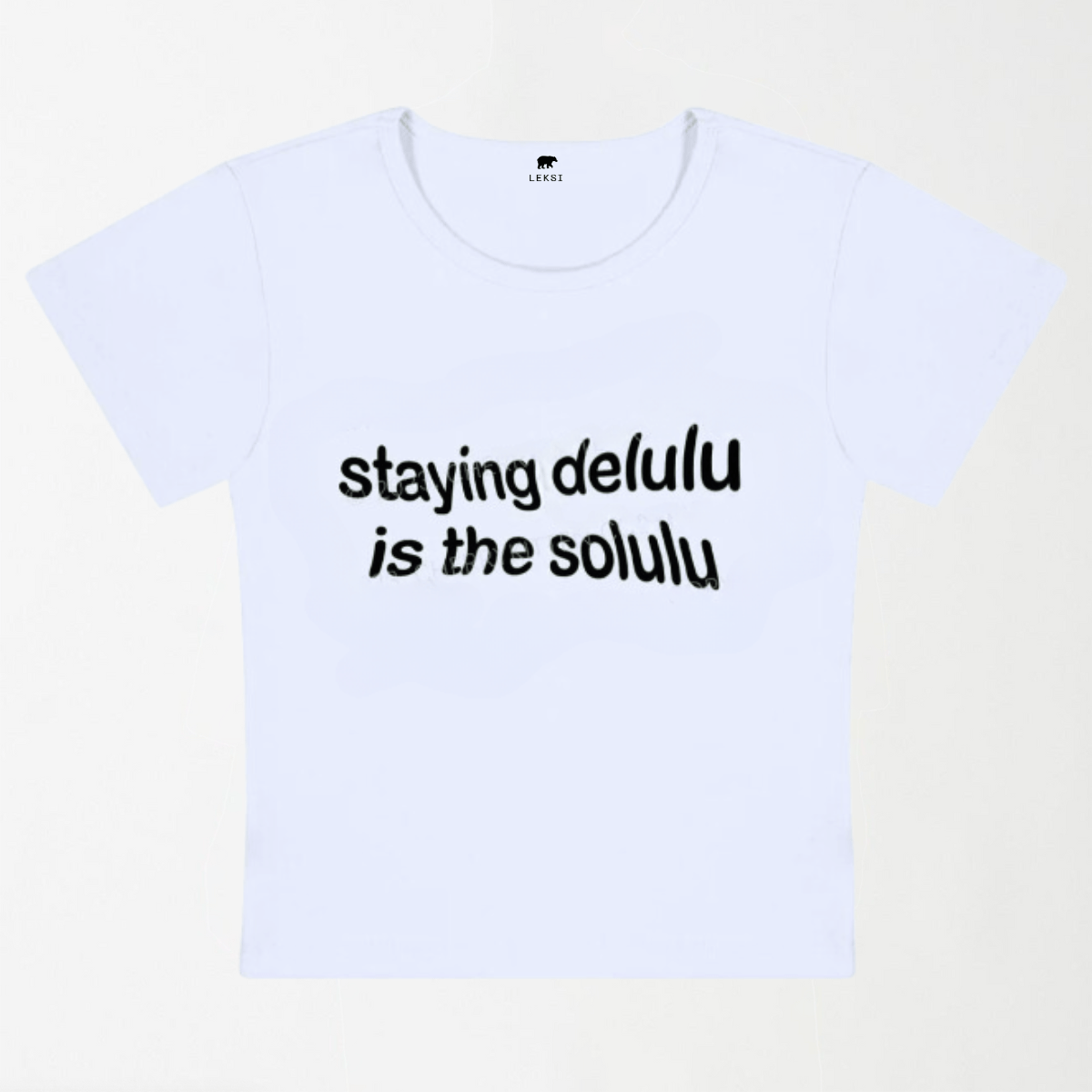 Staying Delulu Is The Solulu Y2K Baby Tee XXS - Premium Unisex | LEKSI Pakistan