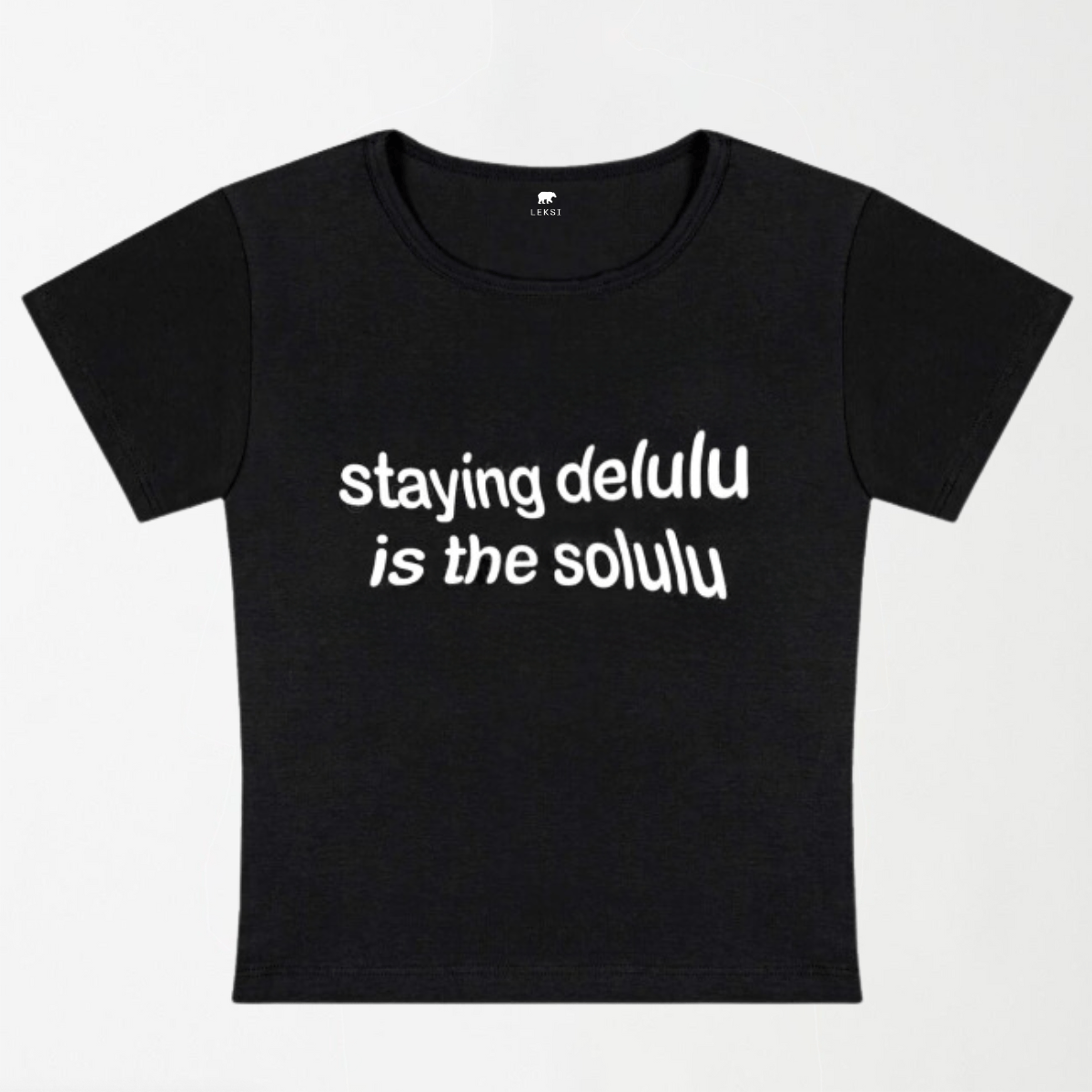 Staying Delulu Is The Solulu Y2K Baby Tee XXS - Premium Unisex | LEKSI Pakistan