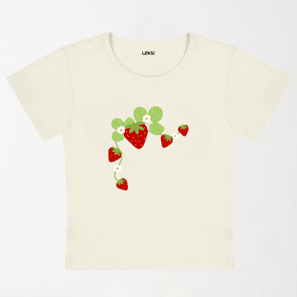 Strawberry Vine Y2K Baby Tee XXS - Premium Unisex | LEKSI Pakistan