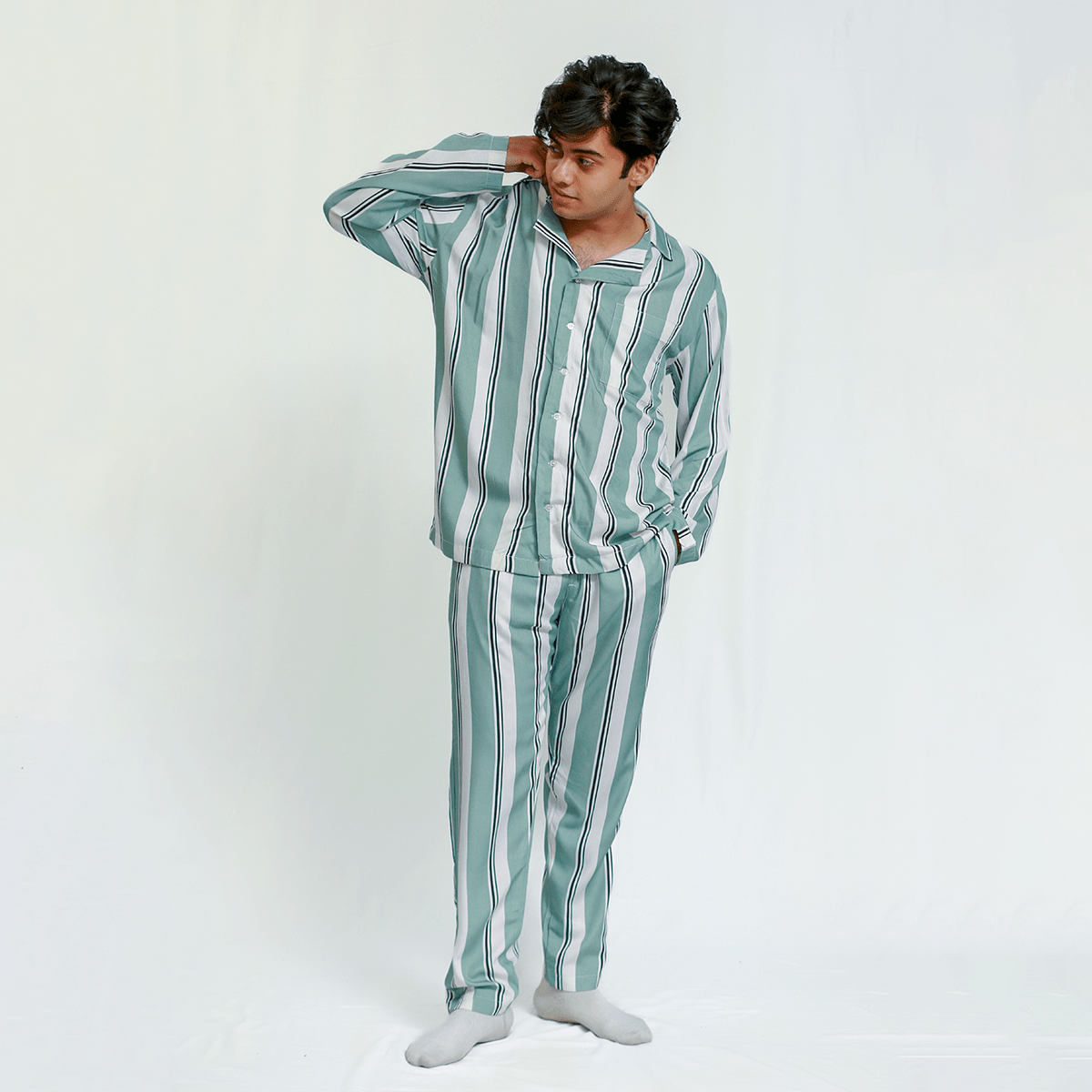 Striped Night Suit S - Premium Unisex | LEKSI Pakistan