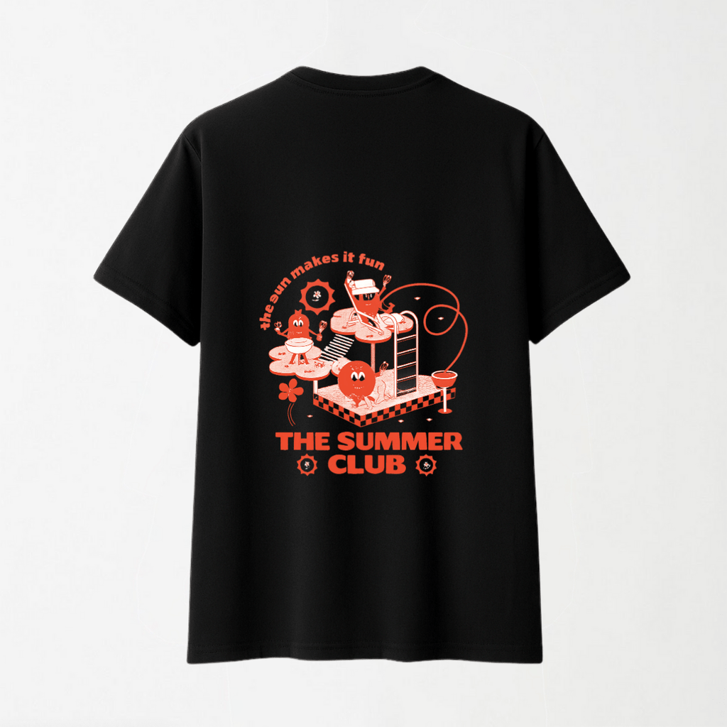 Summer Club - Round Neck Unisex T Shirt S - Premium Unisex Graphic T-Shirt | LEKSI Pakistan