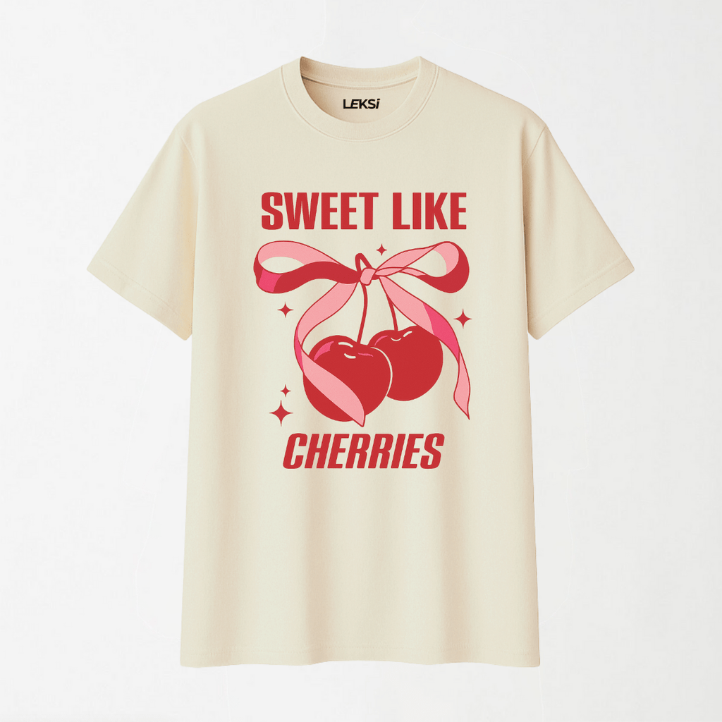 Sweet Like Cherries - Round Neck Unisex T Shirt S - Premium Unisex Graphic T-Shirt | LEKSI Pakistan