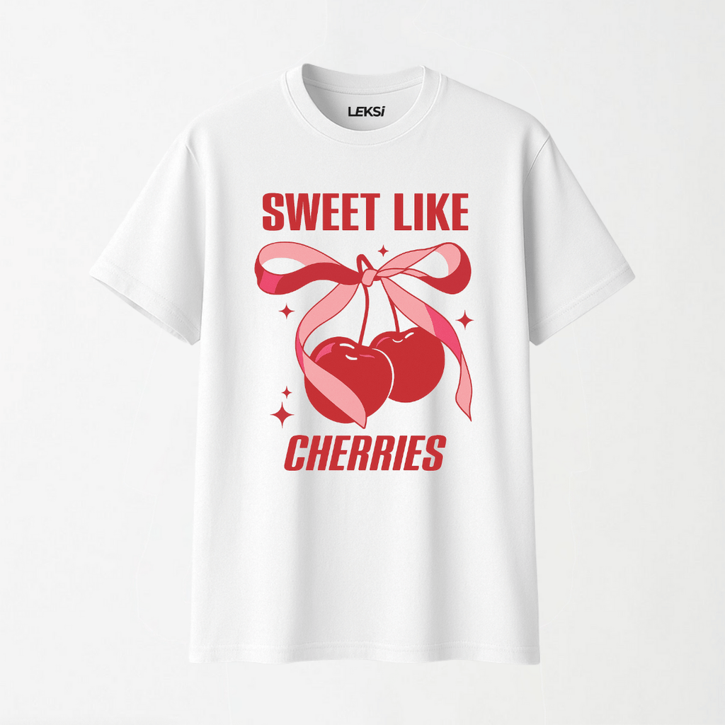 Sweet Like Cherries - Round Neck Unisex T Shirt S - Premium Unisex Graphic T-Shirt | LEKSI Pakistan