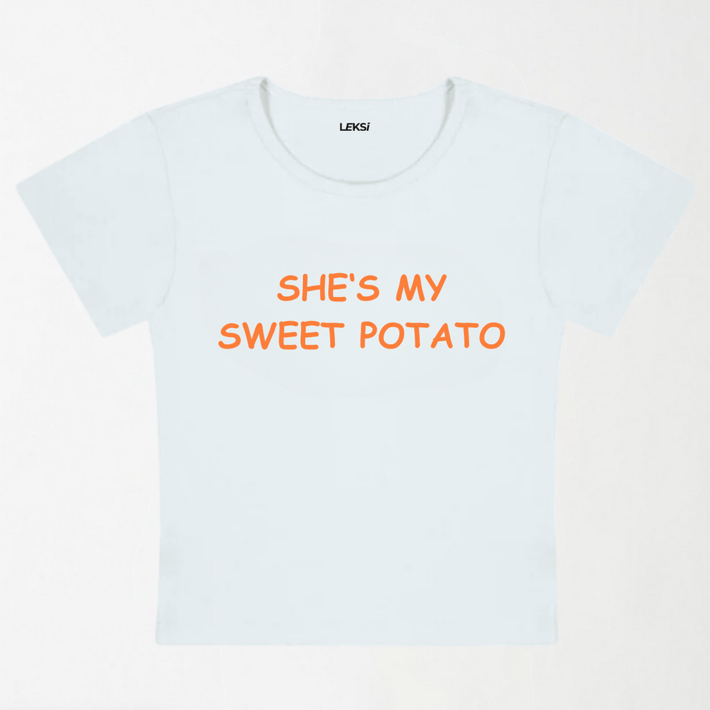 Sweet Potato Y2K Baby Tee XXS - Premium Unisex | LEKSI Pakistan