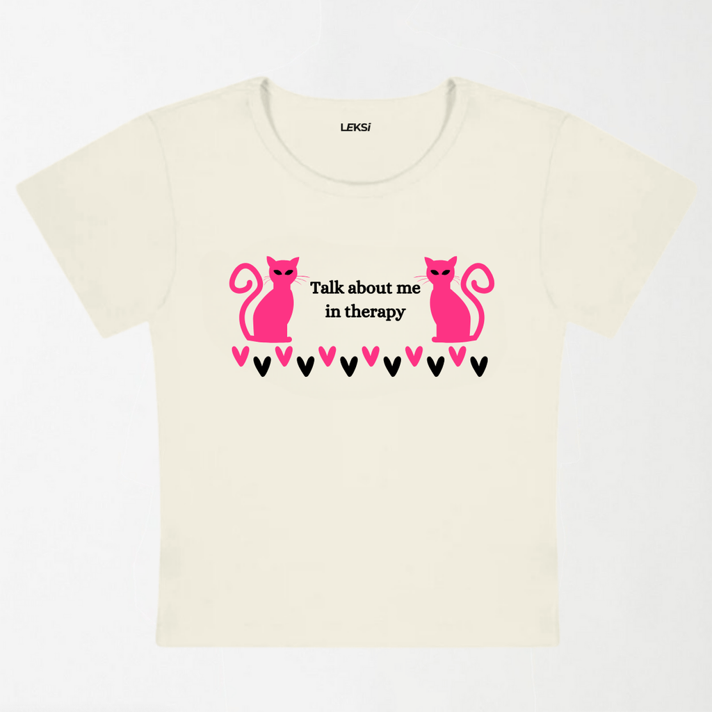 Talk About Me In Therapy Y2K Baby Tee XXS - Premium Unisex | LEKSI Pakistan