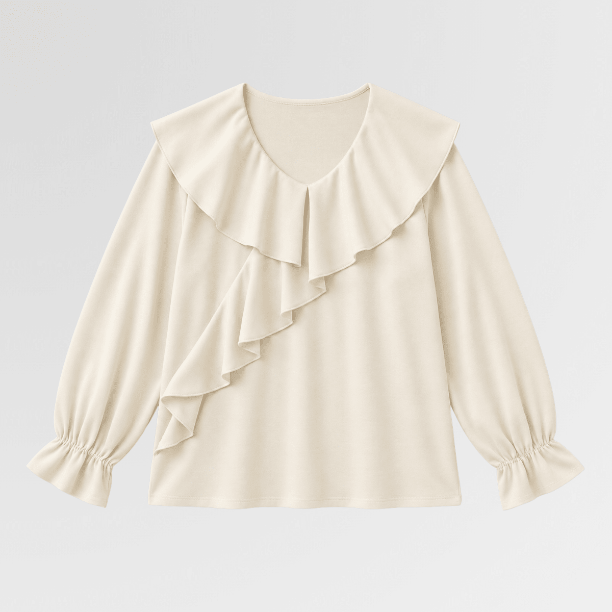 The Cascade Frill Ivory Top XS - Premium Unisex | LEKSI Pakistan