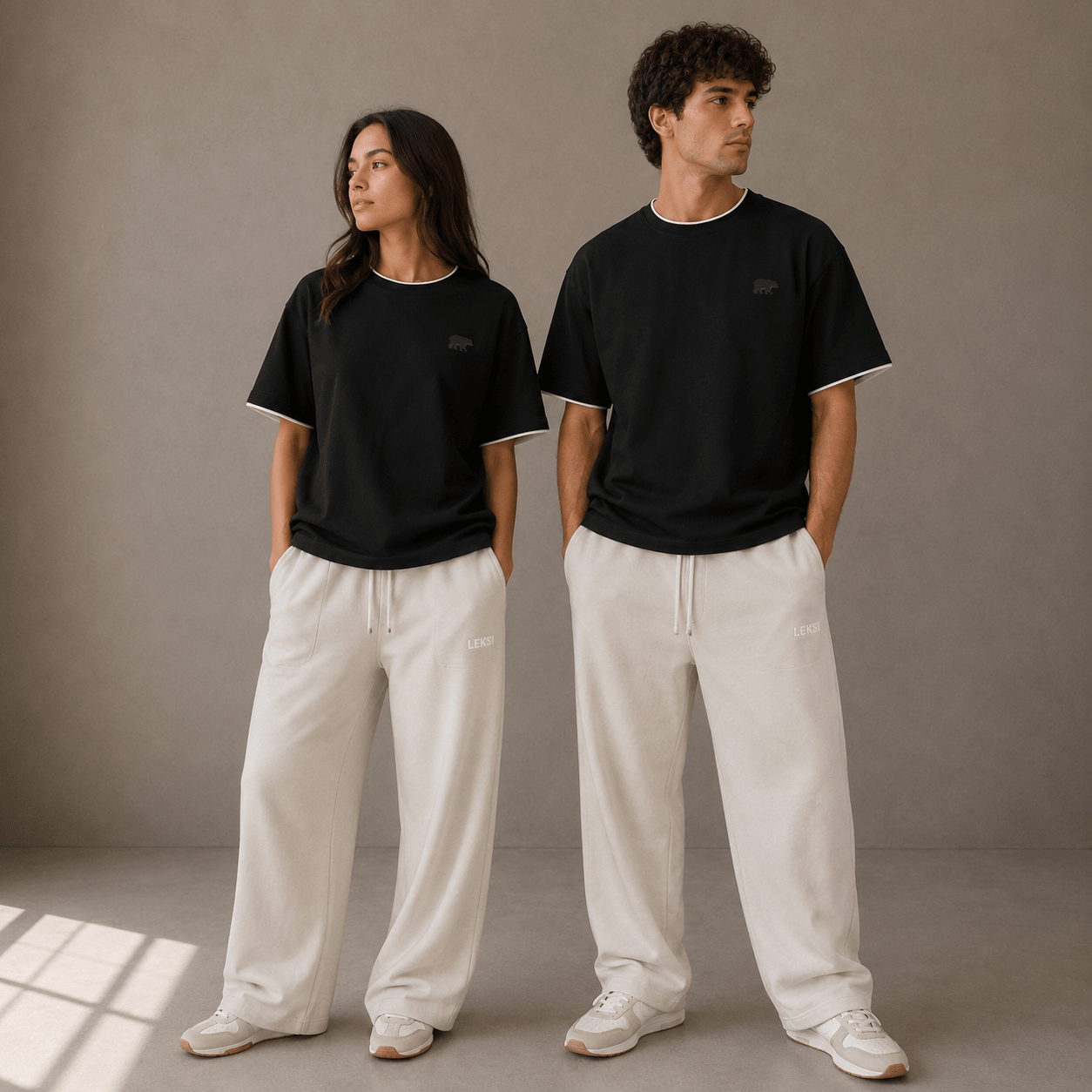 The Contrast Tipped Drop Shoulder Tee XS - Premium Unisex | LEKSI Pakistan