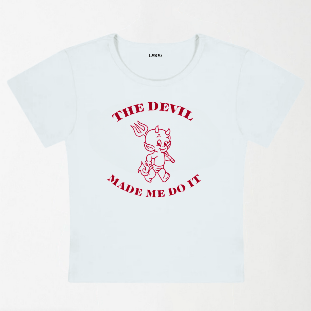 The Devil Made Me Do It Y2K Baby Tee XXS - Premium Unisex | LEKSI Pakistan