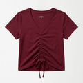 The Drawstring Plunge Top XS - Premium Unisex Square Neck | LEKSI Pakistan