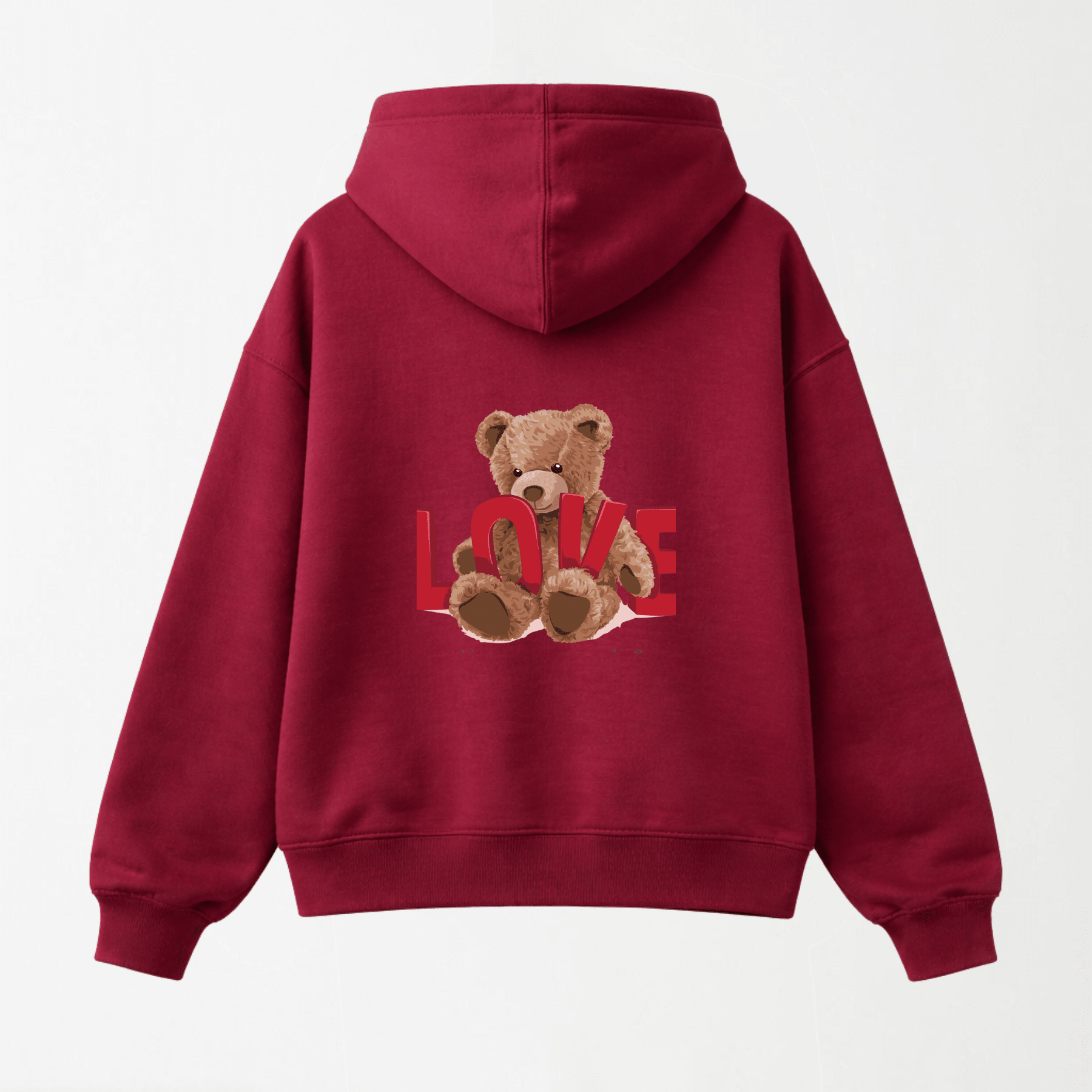 The Love Bear Hoodie - Valentines Special Graphic Hoodie S - Premium Unisex Raglan Hoodie | LEKSI Pakistan