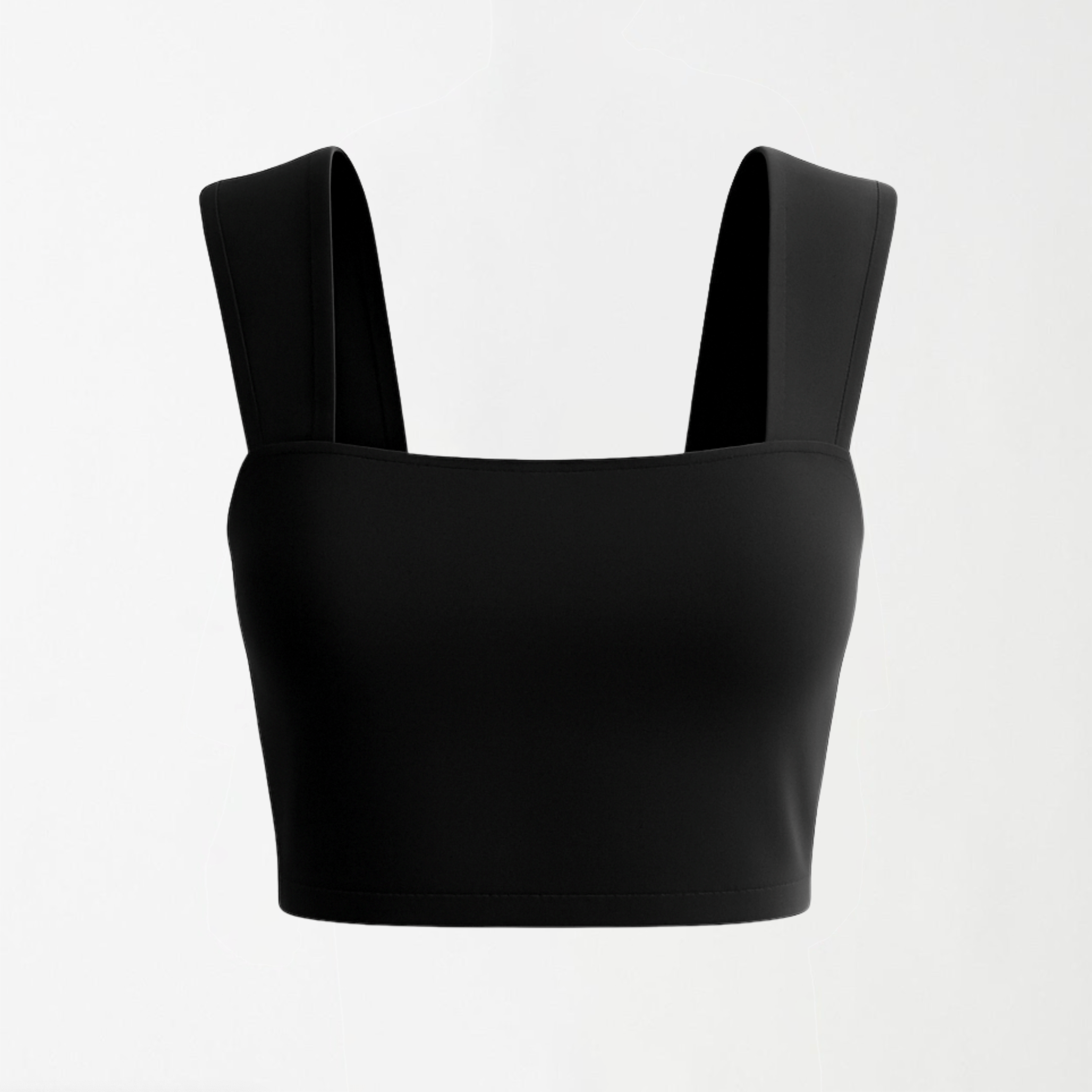 The Sculpted Crop Top XS - Premium Unisex Square Neck | LEKSI Pakistan