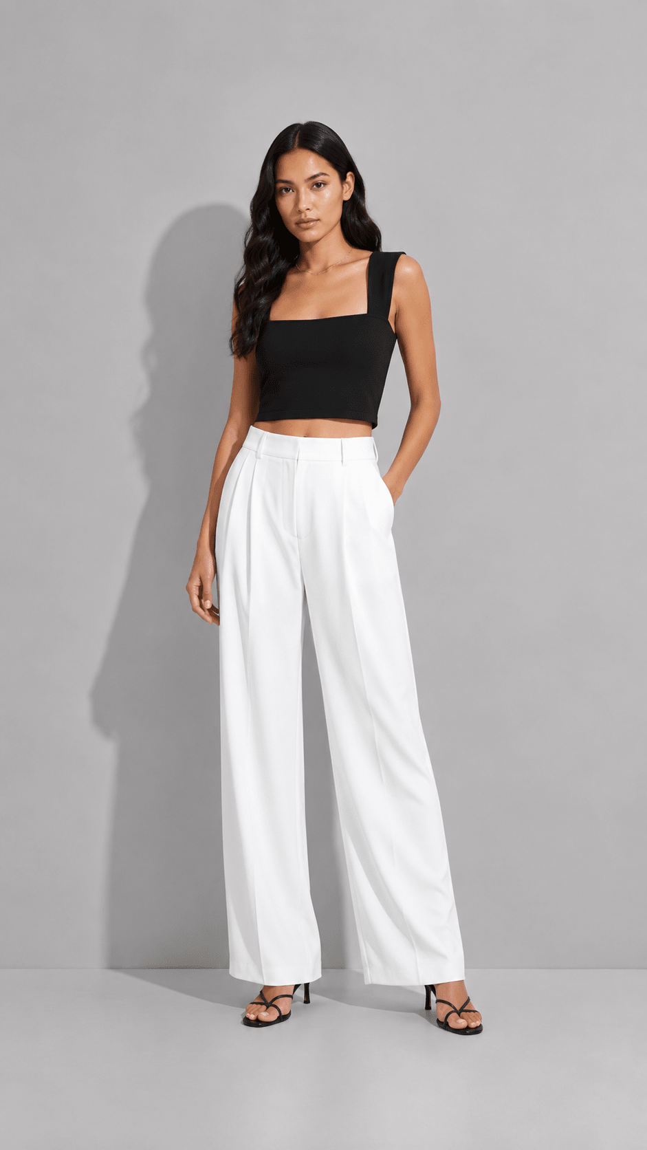 The Sculpted Crop Top XXS - Premium Unisex Square Neck | LEKSI Pakistan