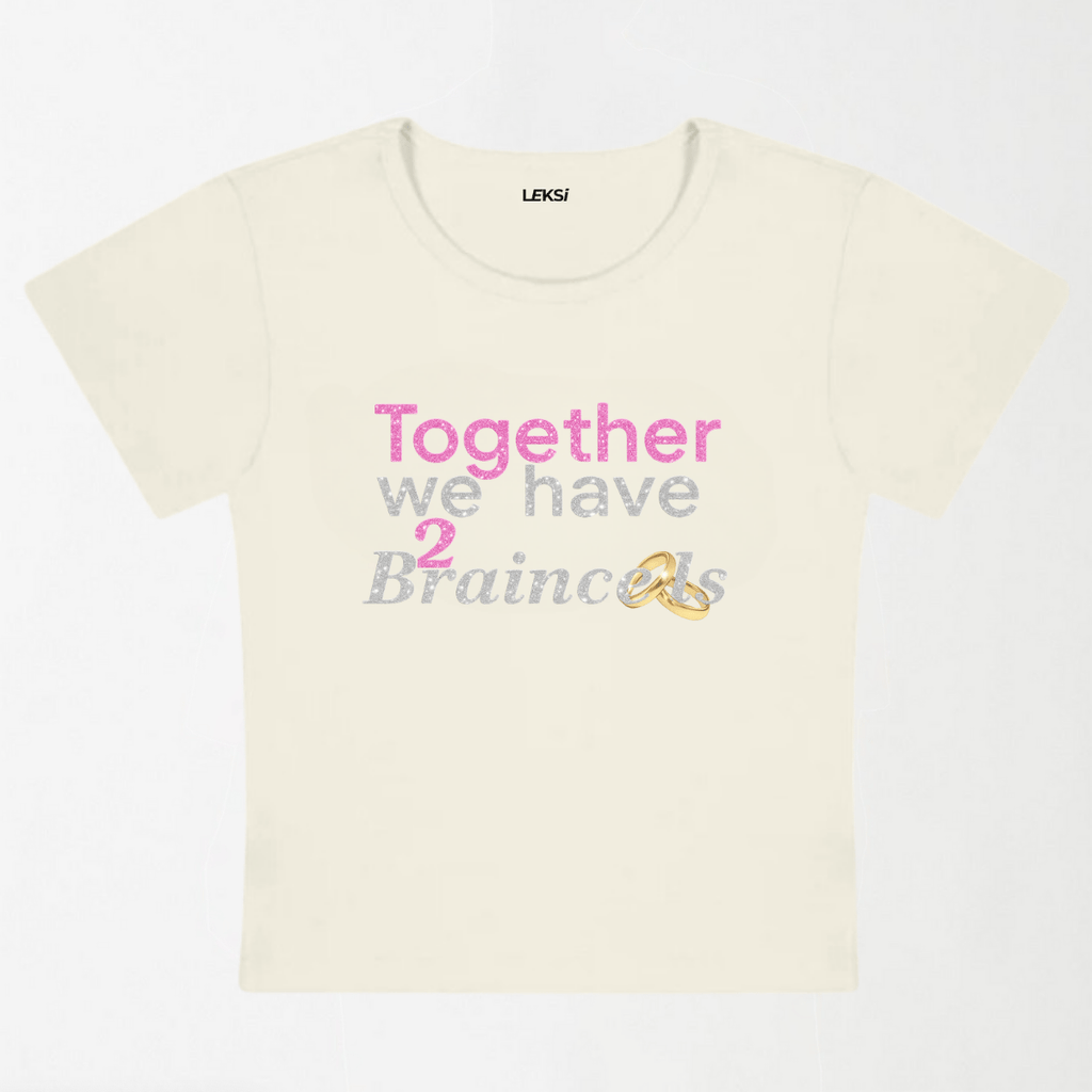 Together We Have 2 Braincells Y2K Baby Tee XXS - Premium Unisex | LEKSI Pakistan
