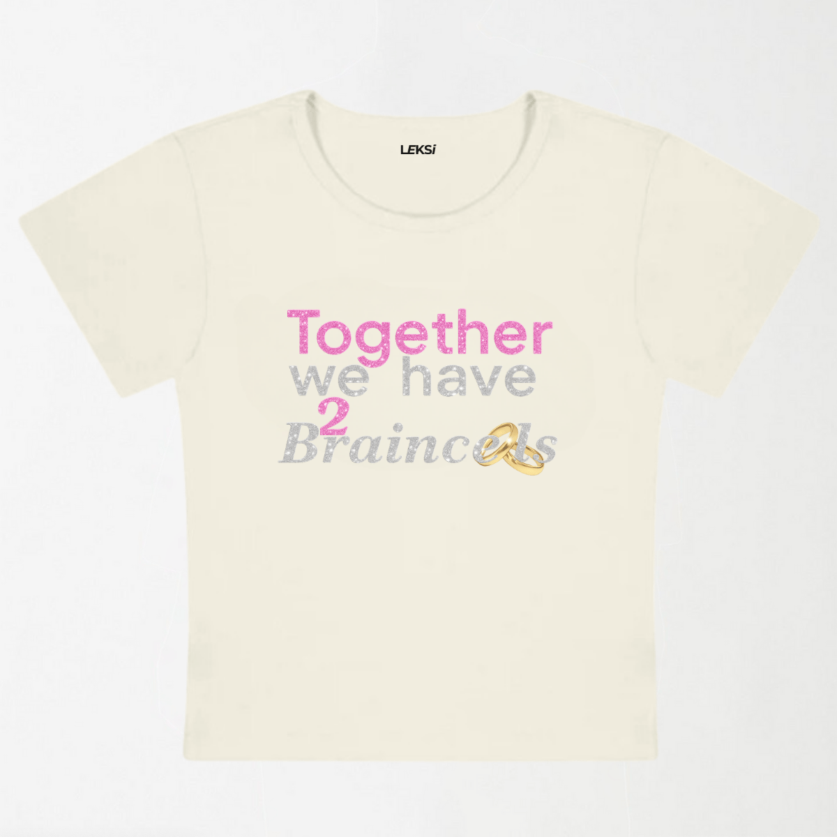 Together We Have 2 Braincells Y2K Baby Tee XXS - Premium Unisex | LEKSI Pakistan