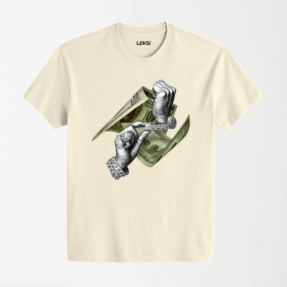 Touch of Money & Power - Round Neck Unisex T Shirt S - Premium Unisex Graphic T-Shirt | LEKSI Pakistan