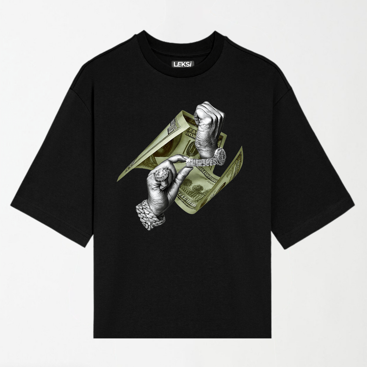 Touch of Money & Power - Round Neck Unisex T Shirt S - Premium Unisex Graphic T-Shirt | LEKSI Pakistan