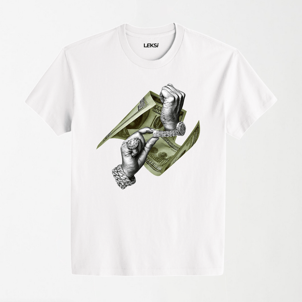 Touch of Money & Power - Round Neck Unisex T Shirt S - Premium Unisex Graphic T-Shirt | LEKSI Pakistan