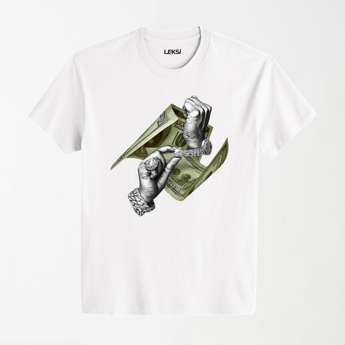 Touch of Money & Power - Round Neck Unisex T Shirt S - Premium Unisex Graphic T-Shirt | LEKSI Pakistan