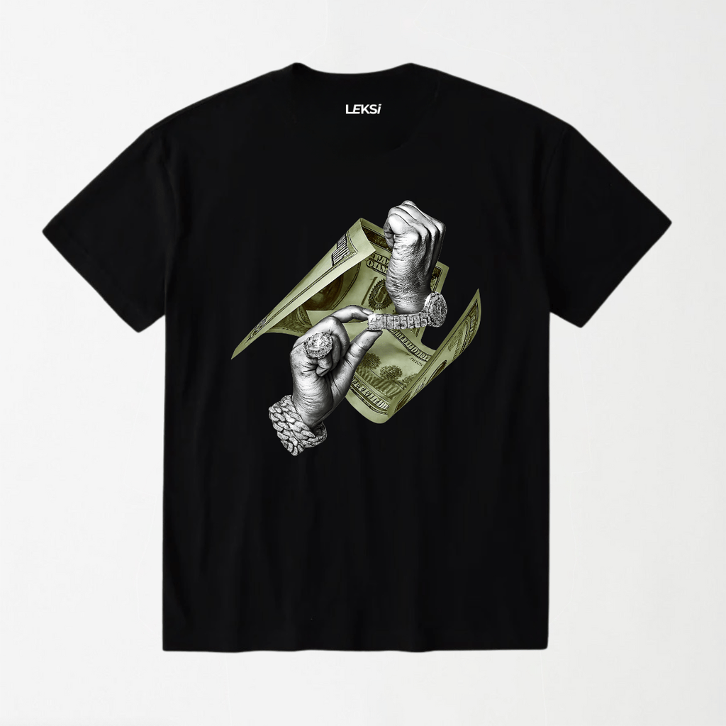 Touch of Money & Power - Round Neck Unisex T Shirt S - Premium Unisex Graphic T-Shirt | LEKSI Pakistan