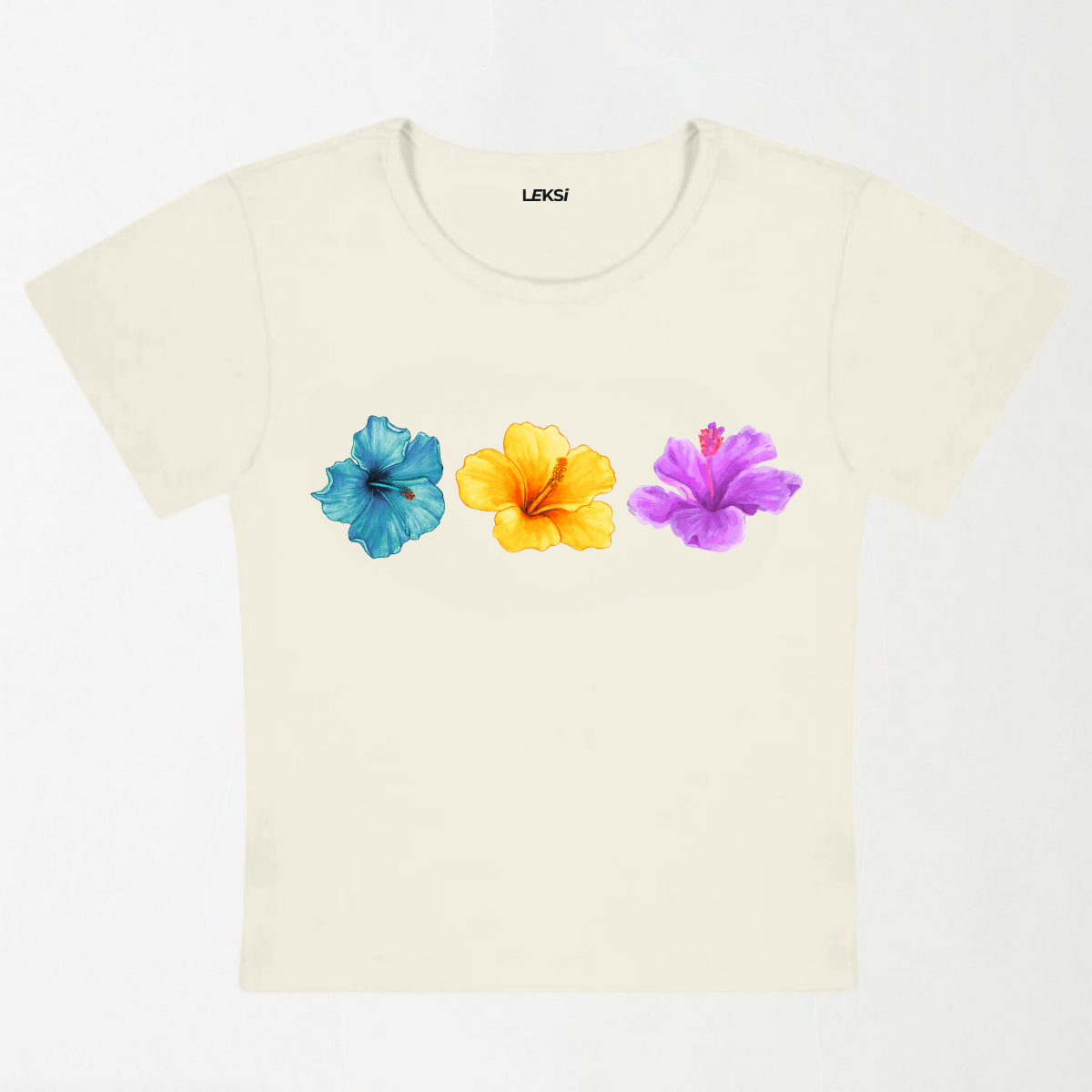 Triple Bloom Y2K Baby Tee XXS - Premium Unisex | LEKSI Pakistan