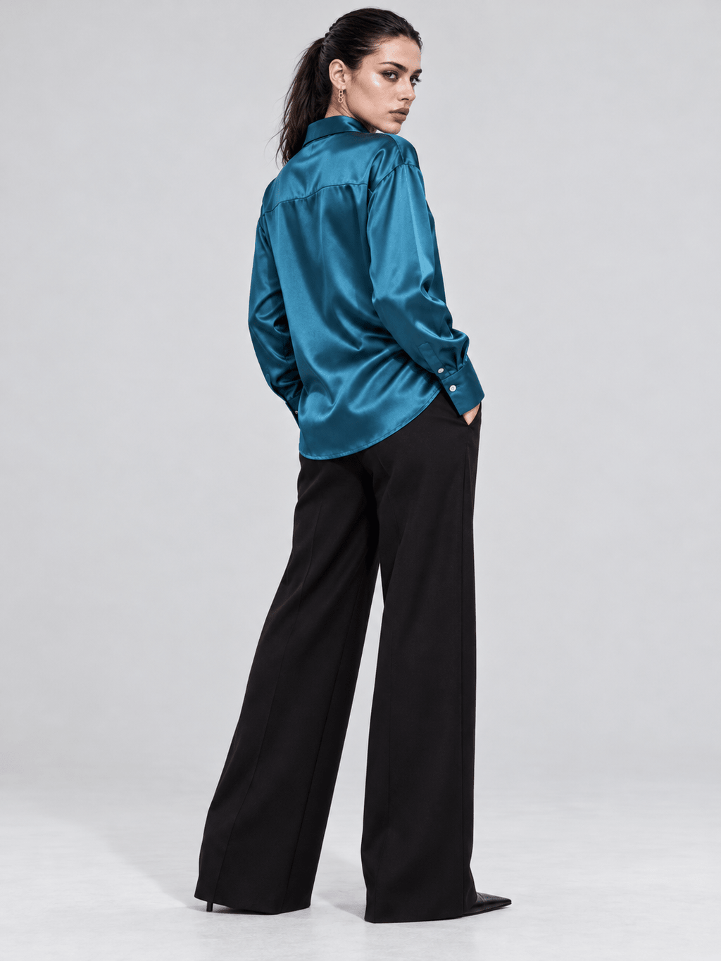 Turquoise Satin Button Down S - Premium Unisex | LEKSI Pakistan