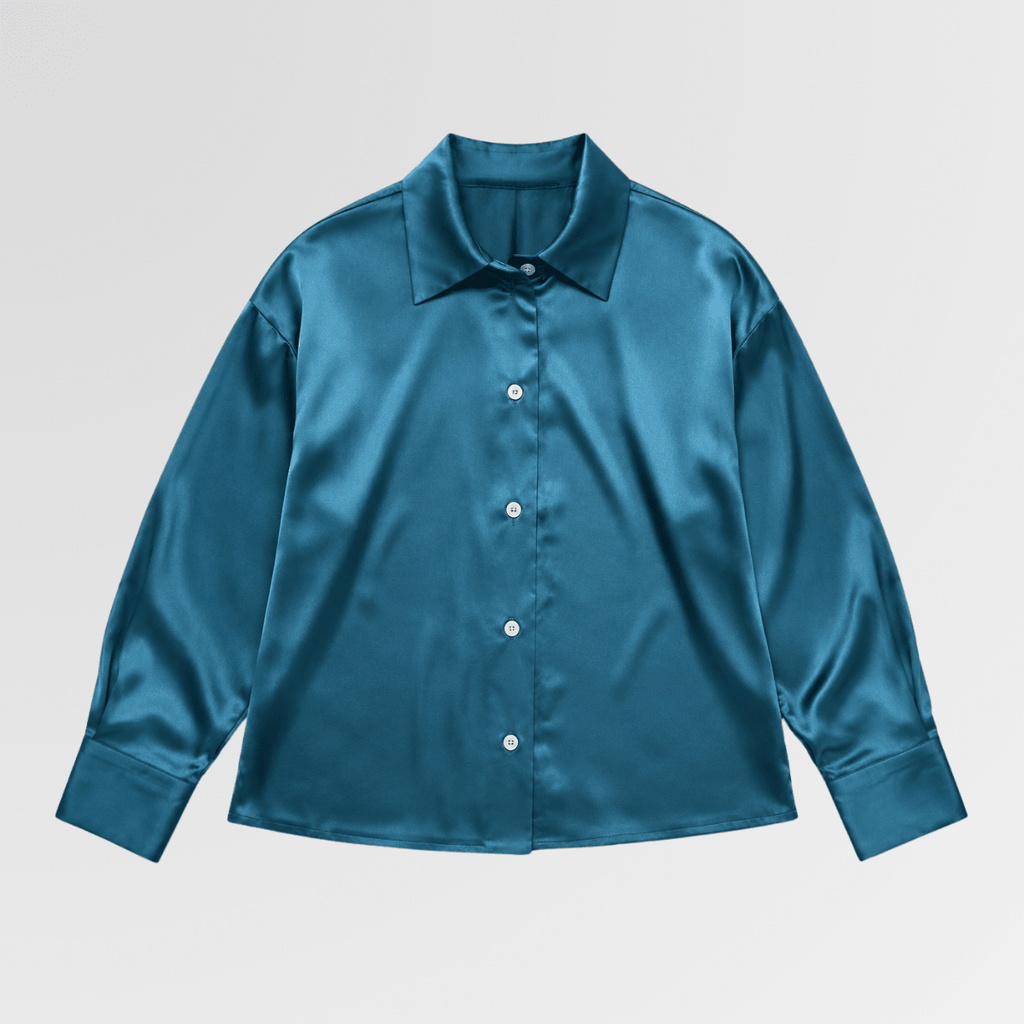 Turquoise Satin Button Down S - Premium Unisex | LEKSI Pakistan
