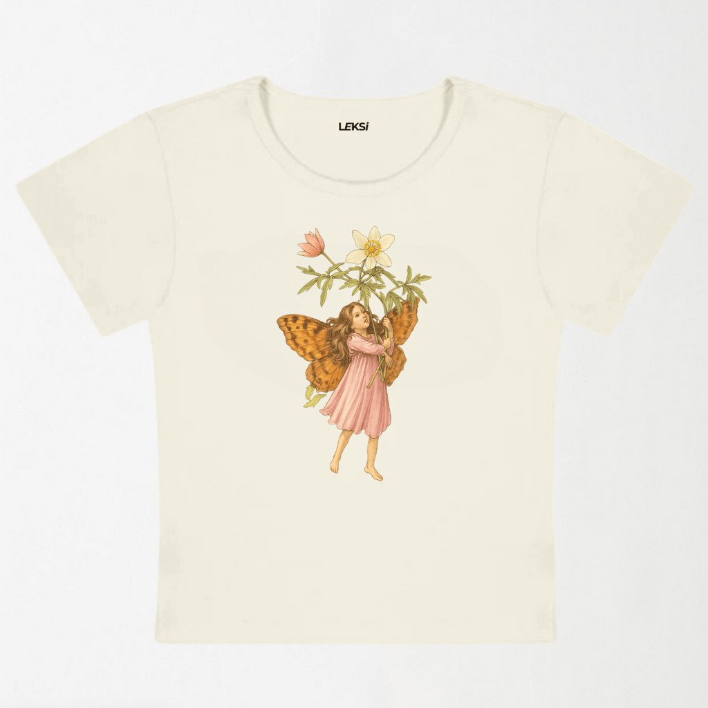 Vintage Flower Fairy Y2K Baby Tee XXS - Premium Unisex | LEKSI Pakistan