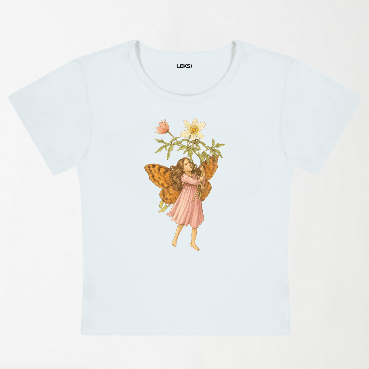 Vintage Flower Fairy Y2K Baby Tee XXS - Premium Unisex | LEKSI Pakistan