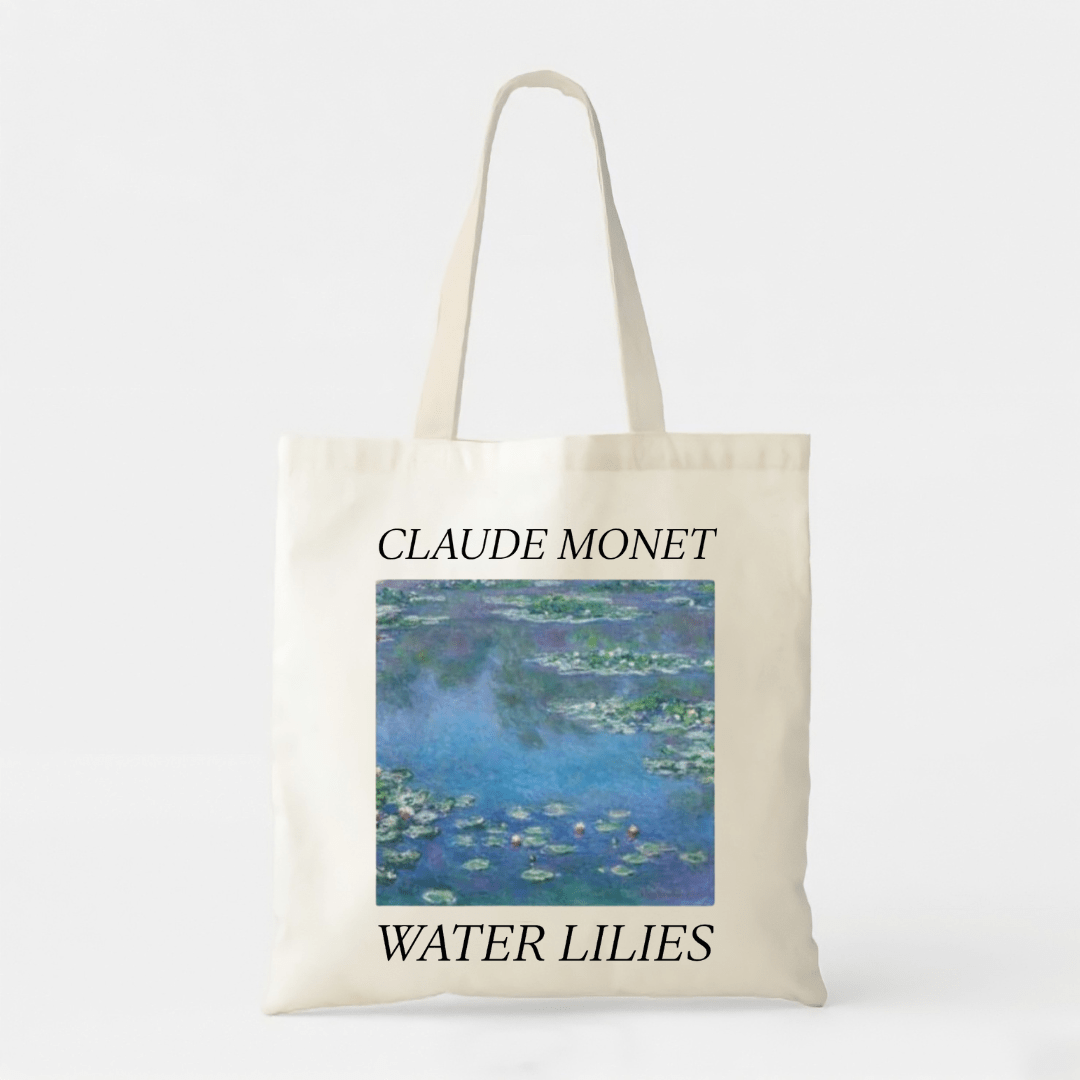 Water Lilies Canvas - White Cotton Tote Bag - Premium Unisex | LEKSI Pakistan