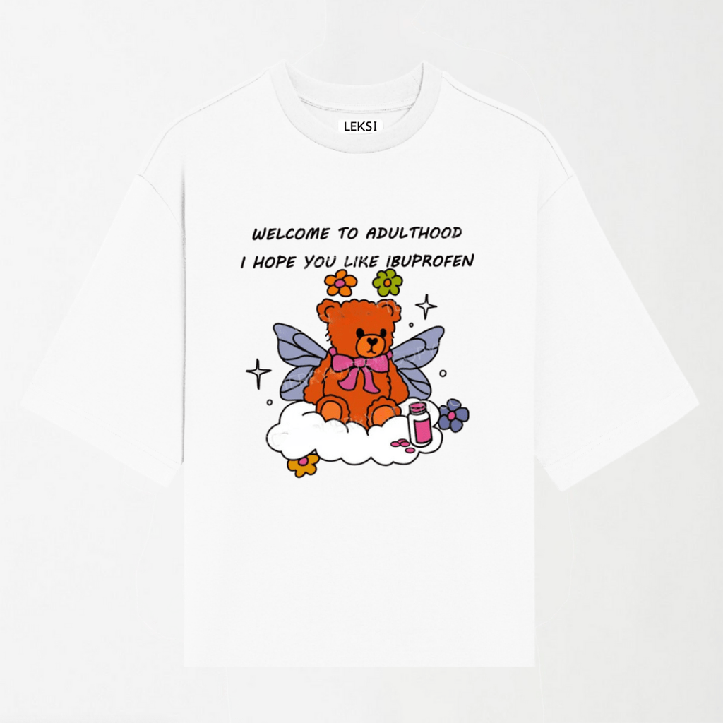 Welcome To Adulthood - Round Neck Unisex T Shirt S - Premium Unisex Graphic T-Shirt | LEKSI Pakistan