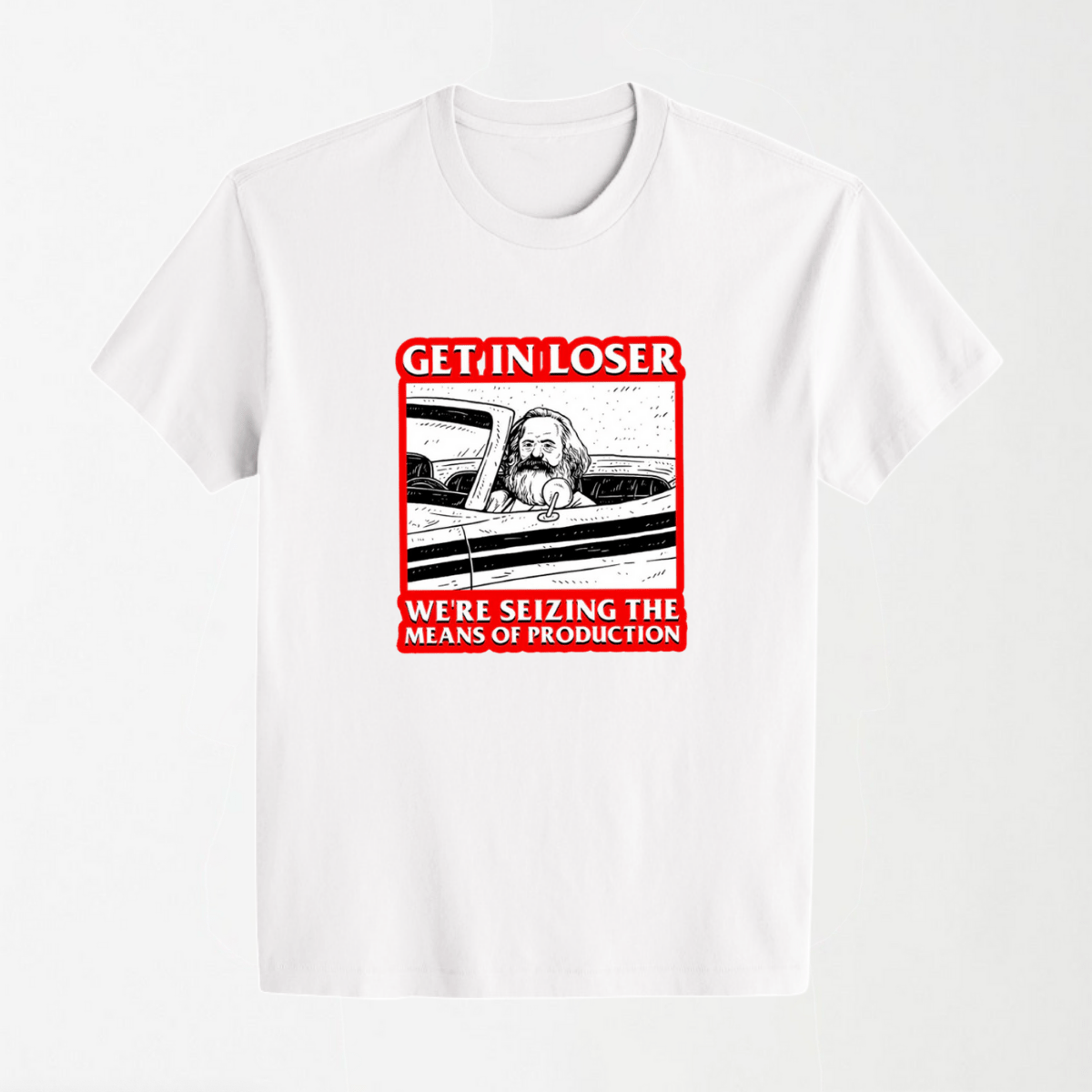 We're Seizing The Means Of Production - Round Neck Unisex T Shirt S - Premium Unisex Graphic T-Shirt | LEKSI Pakistan