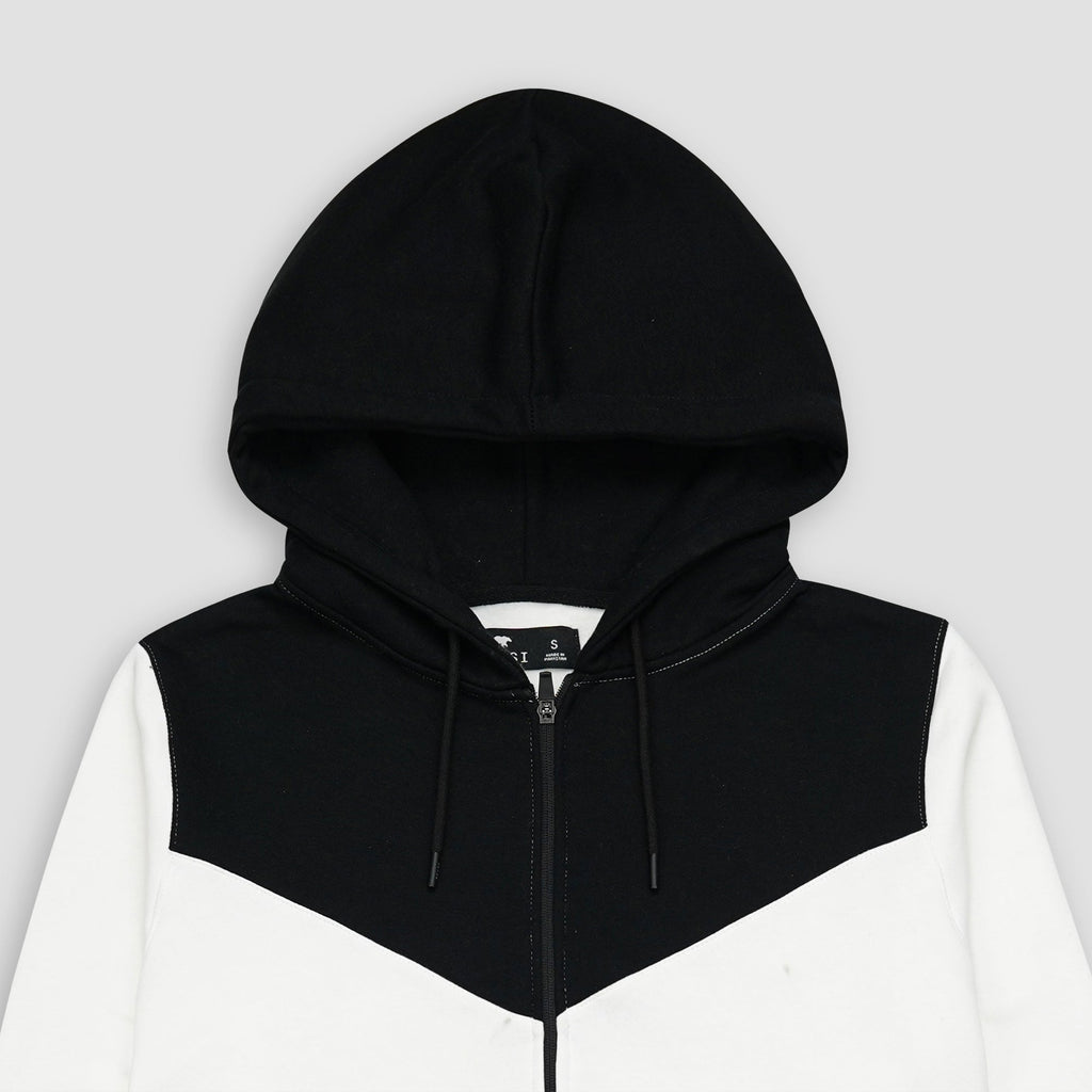 White and Black Zipper Jacket S - Premium Unisex | LEKSI Pakistan