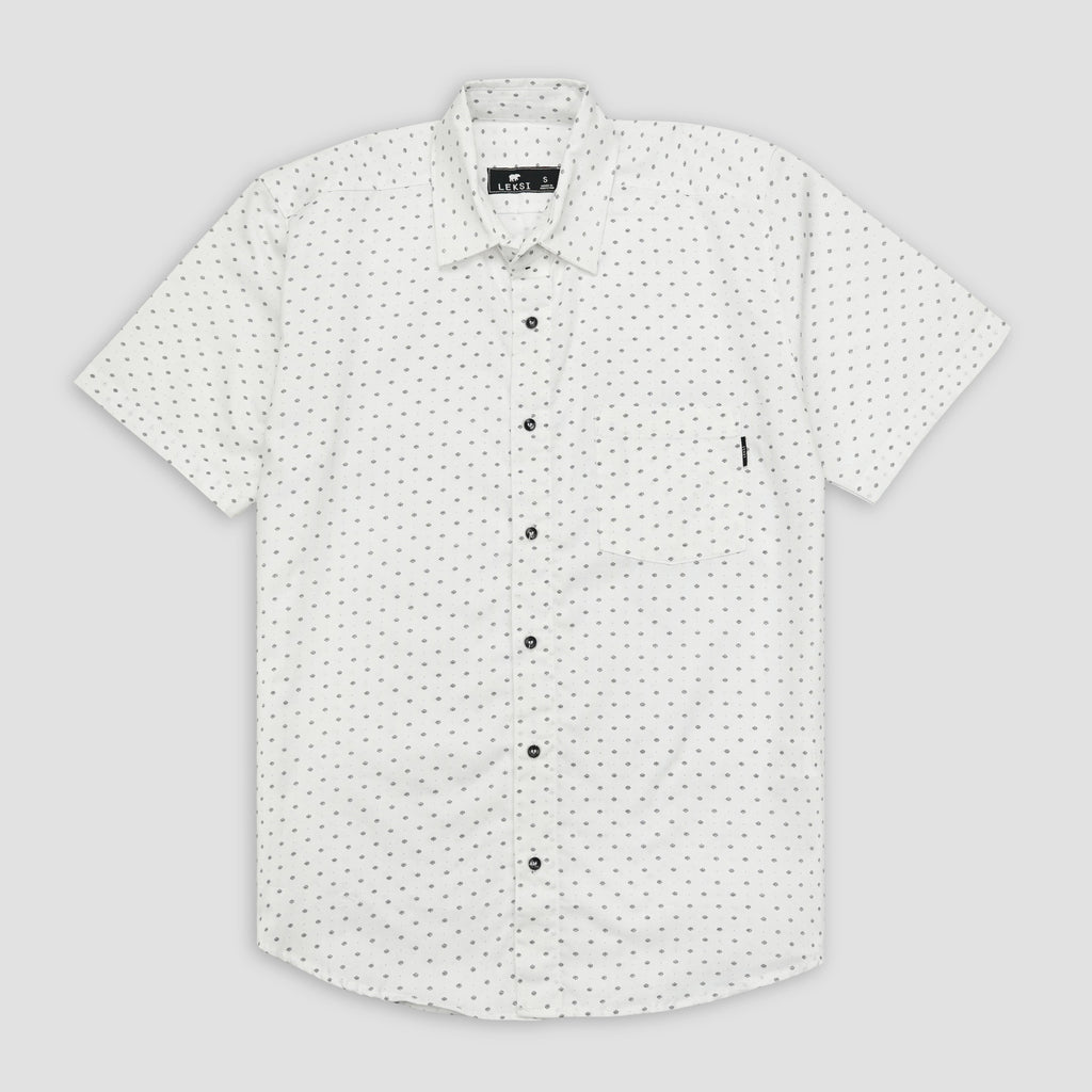 White Dotted Button Down XS - Premium Unisex | LEKSI Pakistan