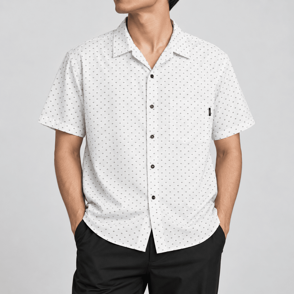 White Dotted Button Down XS - Premium Unisex | LEKSI Pakistan