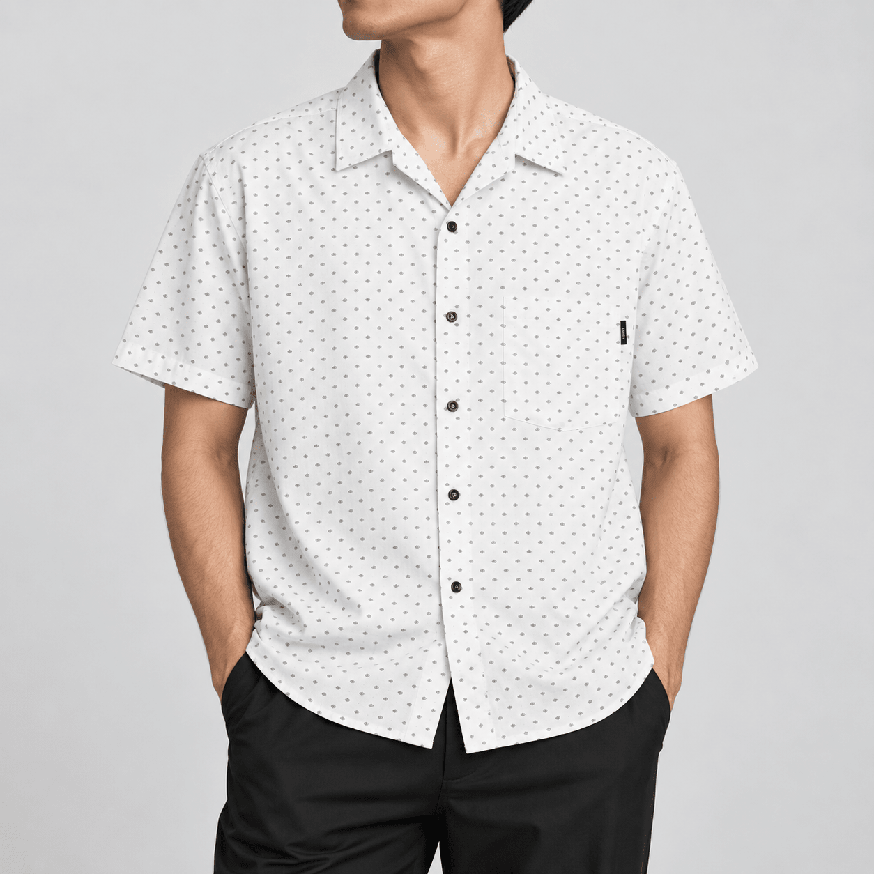 White Dotted Button Down XS - Premium Unisex | LEKSI Pakistan