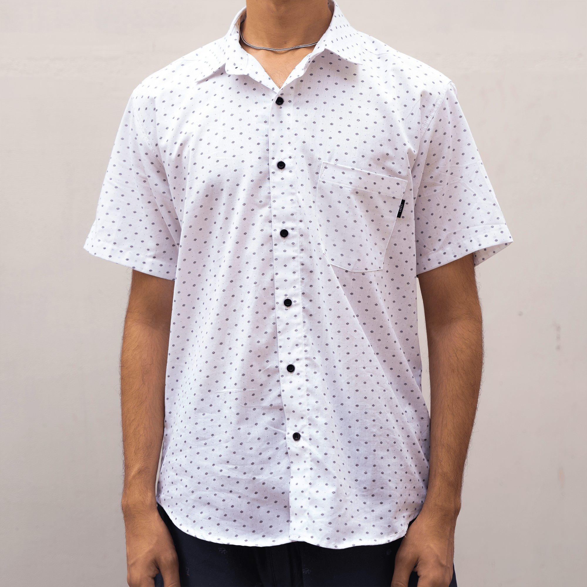 White Dotted Button Down XS - Premium Unisex | LEKSI Pakistan