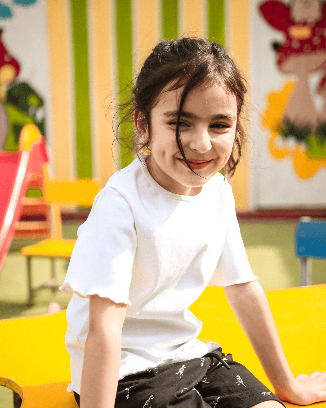 White Ribbed Girl's Lettuce Top 4 - 5 Years - Premium Unisex | LEKSI Pakistan