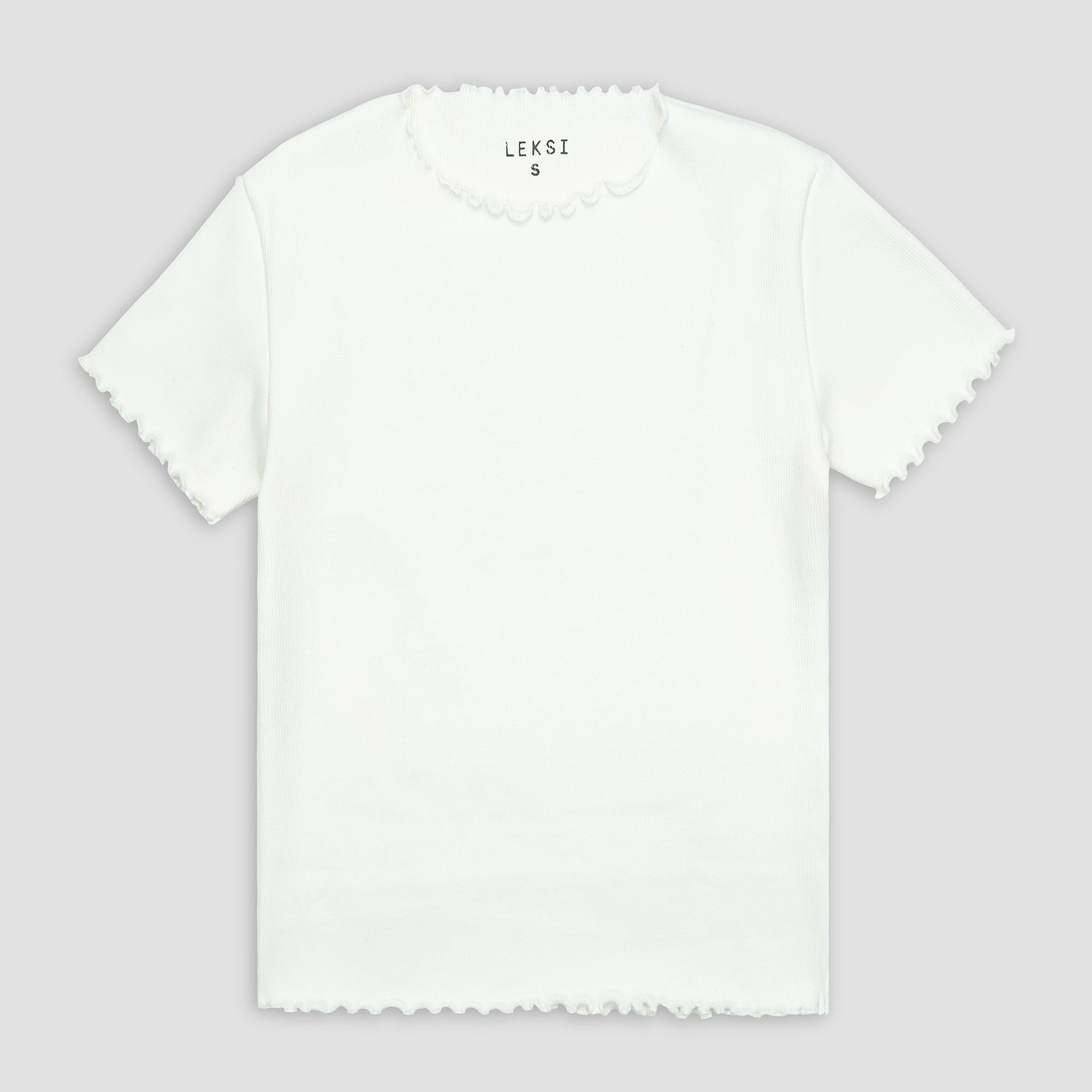 White Ribbed Shirt XXS - Premium Unisex Lettuce | LEKSI Pakistan