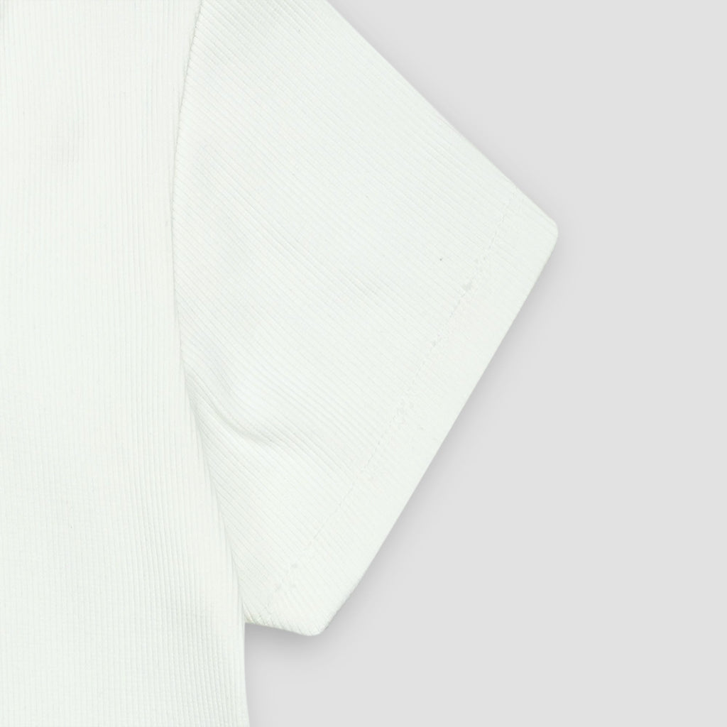 White Square Neck Ribbed Shirt XXS - Premium Unisex Square Neck | LEKSI Pakistan