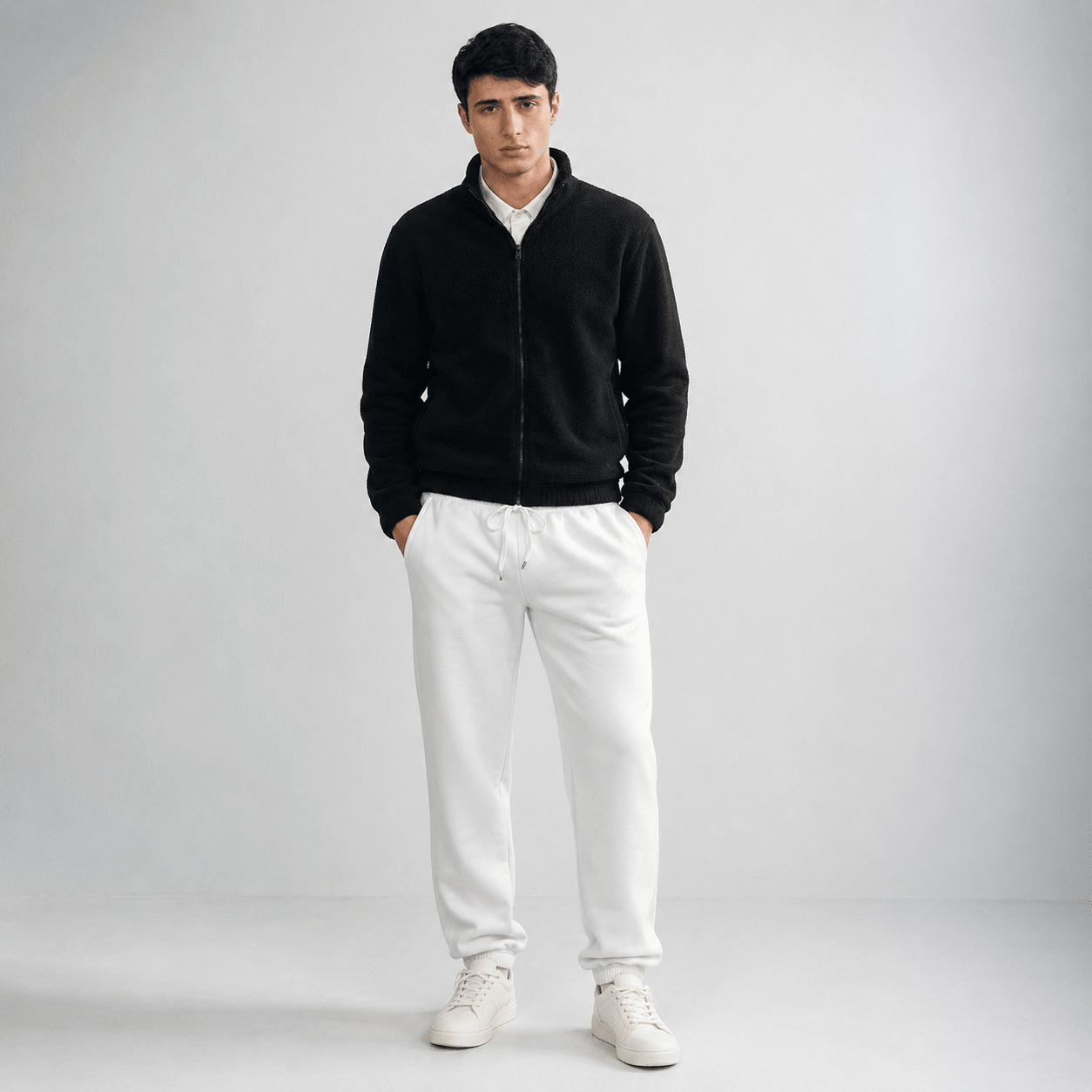 White Unisex Sweatpants - Fleece (Winter-Friendly) XS - Premium Unisex Sweatpants | LEKSI Pakistan