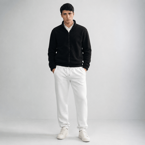 White Unisex Sweatpants - Fleece (Winter-Friendly) XS - Premium Unisex Sweatpants | LEKSI Pakistan