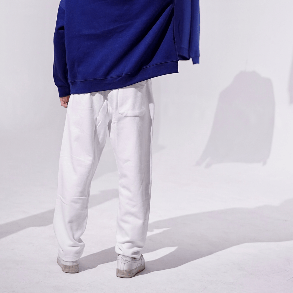 White Unisex Tapered Sweatpants XS - Premium Unisex Straight - Leg Pants | LEKSI Pakistan