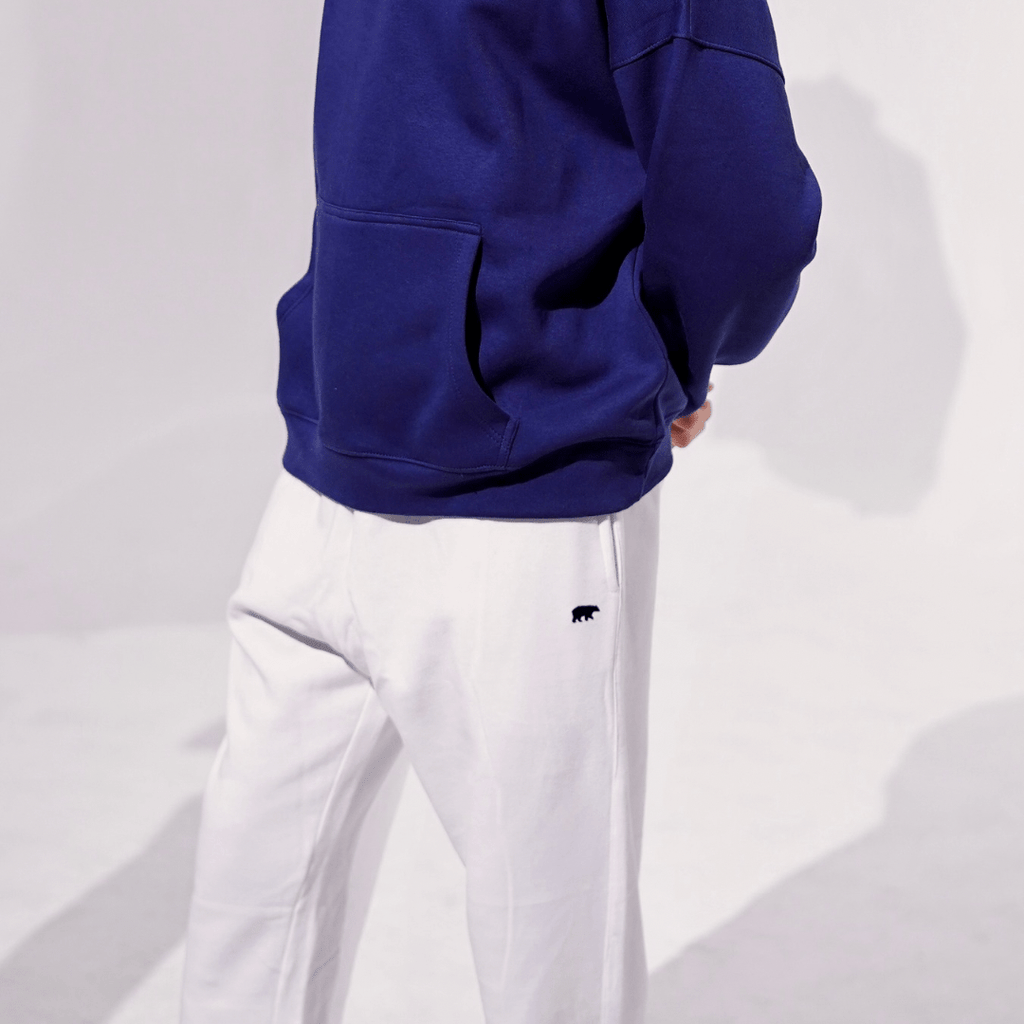 White Unisex Tapered Sweatpants XS - Premium Unisex Straight - Leg Pants | LEKSI Pakistan