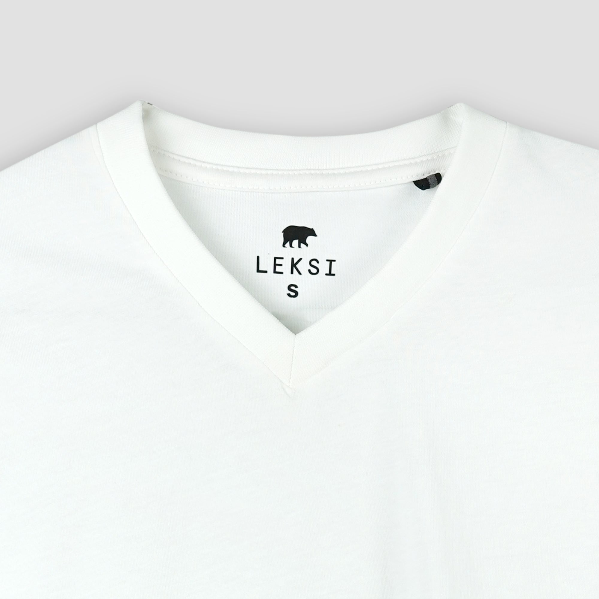 White Unisex V - Neck T-Shirt S - Premium Unisex | LEKSI Pakistan