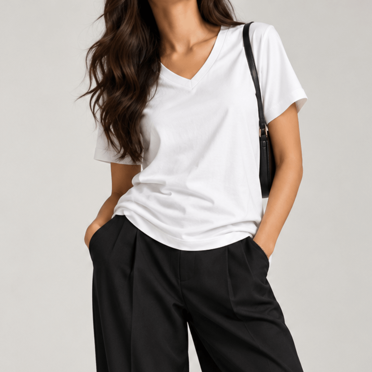 White Unisex V-Neck T-Shirt S - Premium Unisex | LEKSI Pakistan