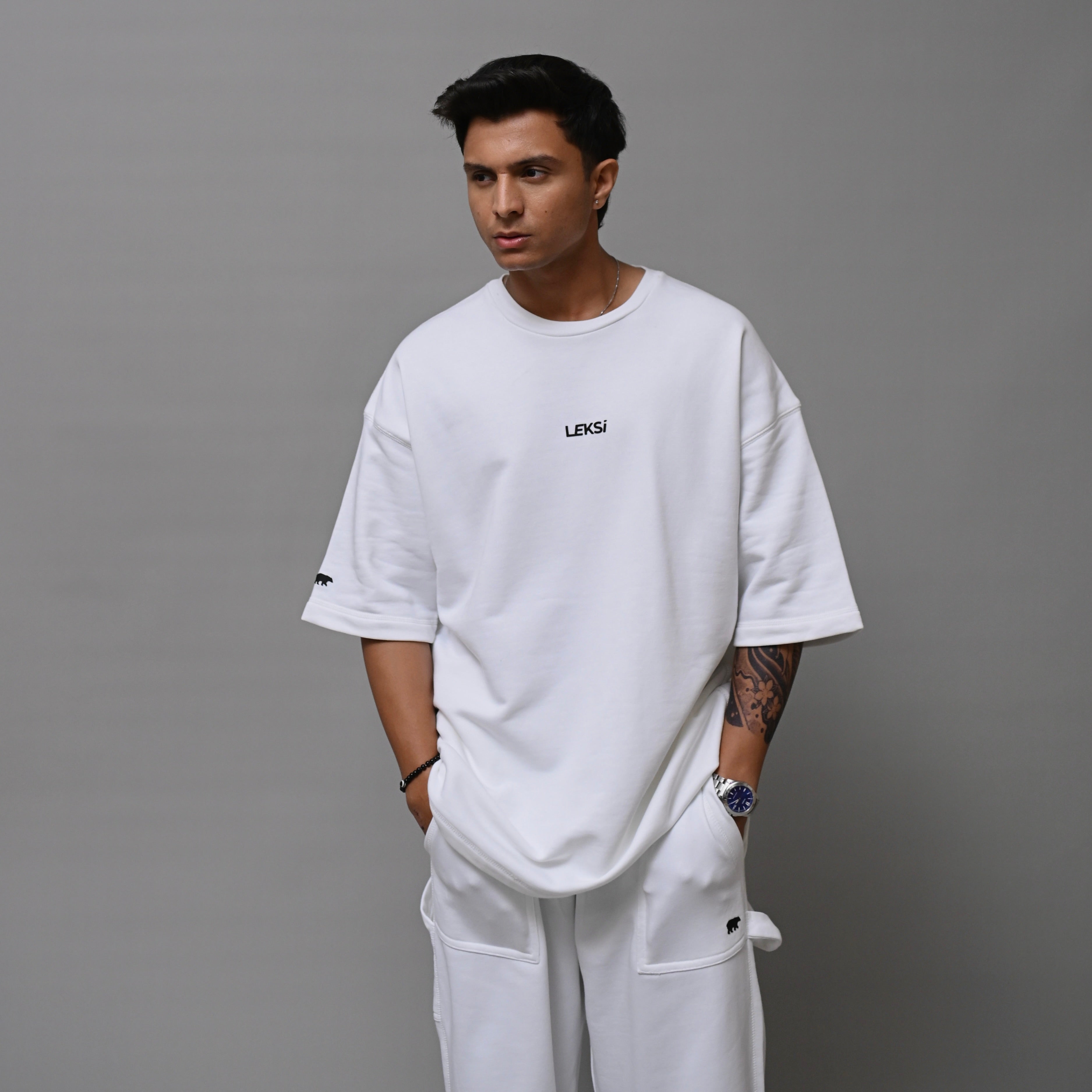 White Vanilla Unisex Terry Co - ord S - Premium Unisex Terry Coord | LEKSI Pakistan