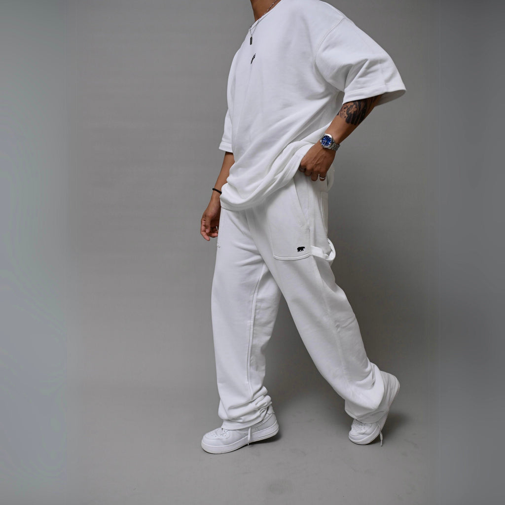 White Vanilla Unisex Terry Co - ord S - Premium Unisex Terry Coord | LEKSI Pakistan