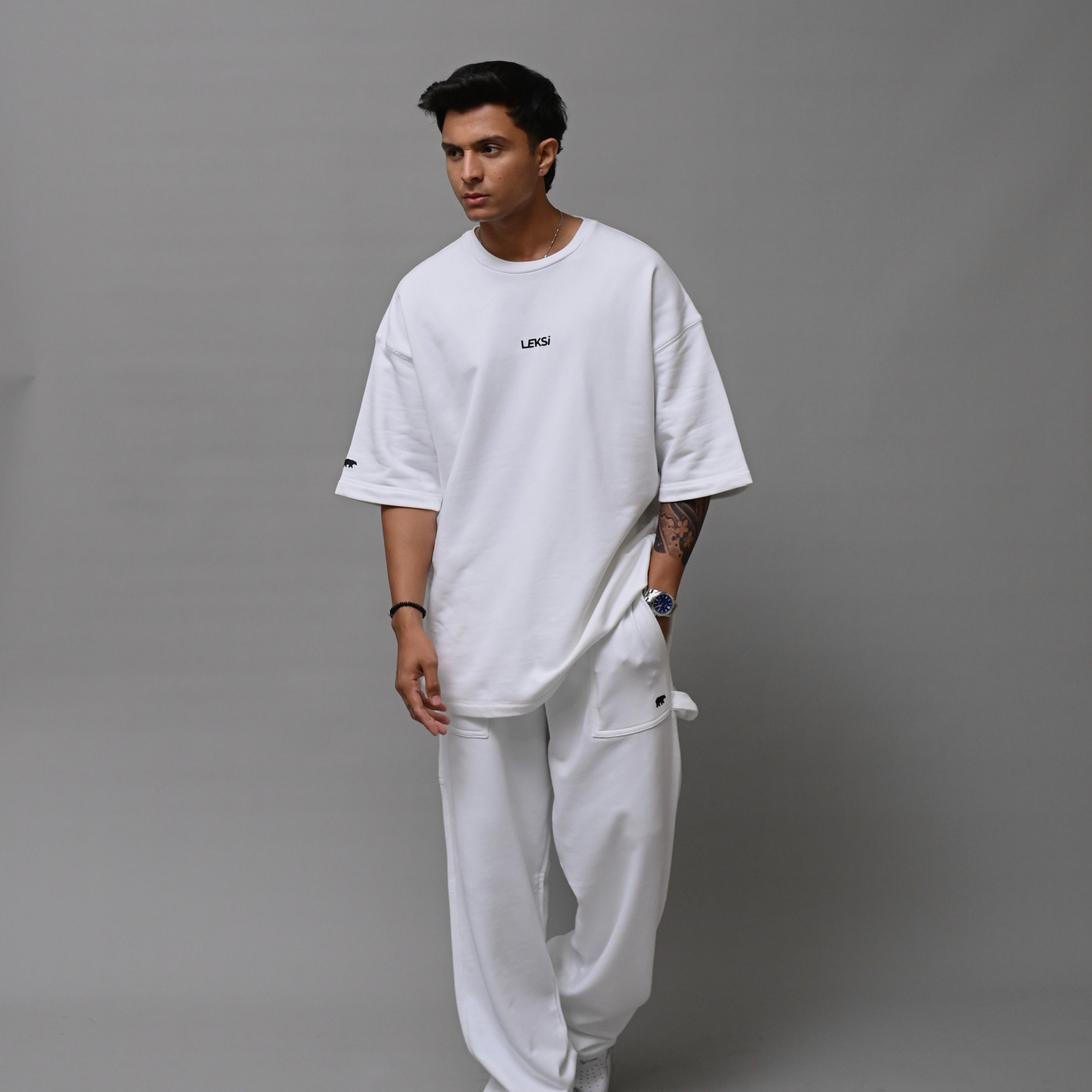 White Vanilla Unisex Terry Co - ord S - Premium Unisex Terry Coord | LEKSI Pakistan